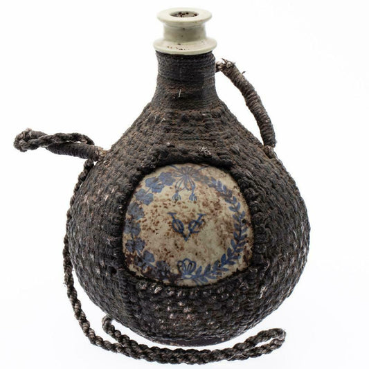 Japanese 18th Century VOC East India Trading Company Bottle Jug with Woven Rope