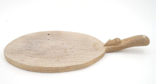 Robert Mouseman Thompson ADZED CARVED ENGLISH OAK OVAL Cheese Board
