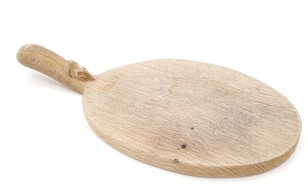 Robert Mouseman Thompson ADZED CARVED ENGLISH OAK OVAL Cheese Board