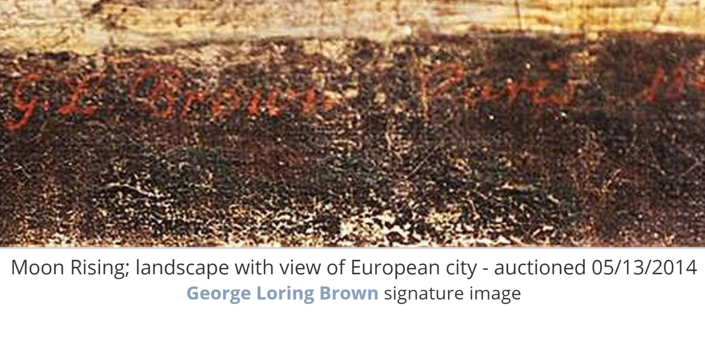 Mountain Wilderness Landscape Painting By George Loring Brown 1814-1889 Dated 1863