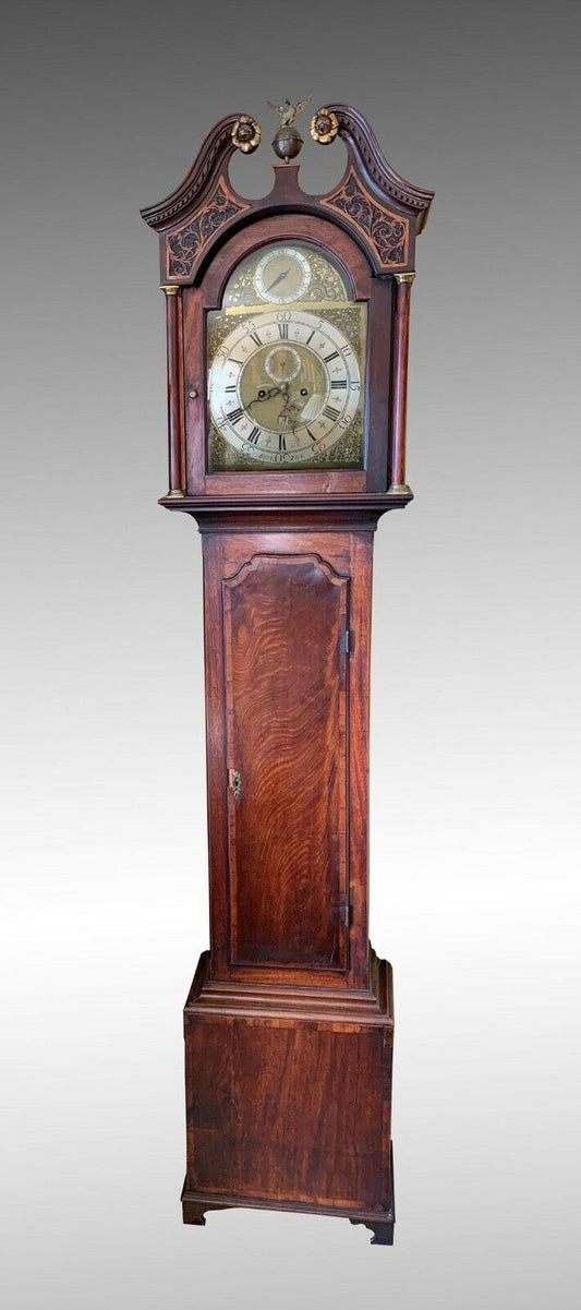 18TH Century Mahogany Longcase Grandfather Clock Edward Stevens Boston UK