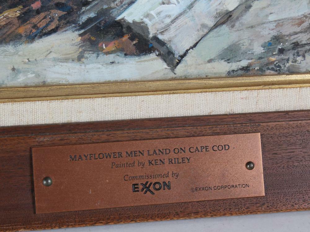 Mayflower Men Land on Cape Cod by Kenneth Riley Original Signed Painting