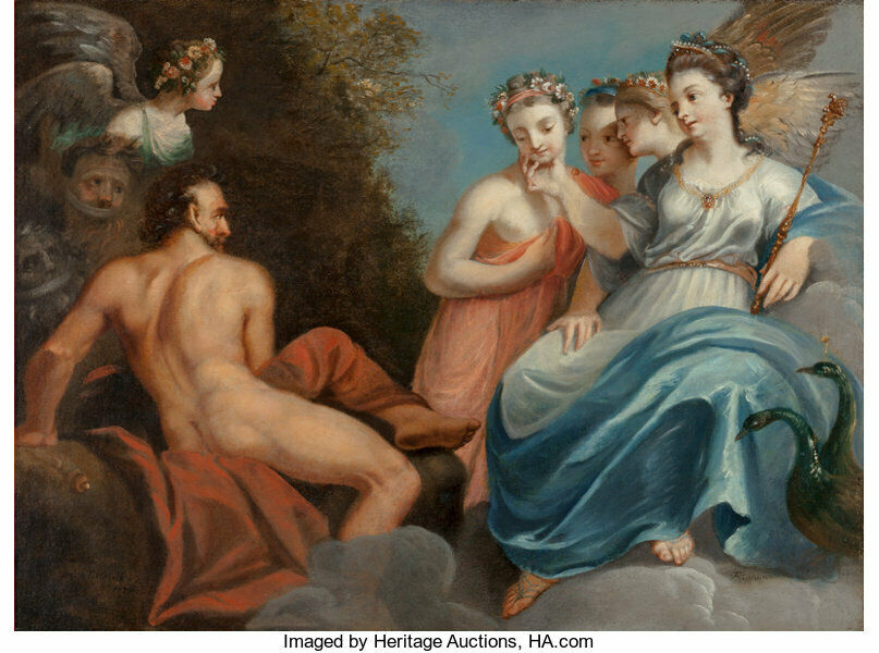 Juno asking Aeolus (Vulcan) to release the winds Oil on Canvas Anton Wilhelm Tischbein German, 1730-1804