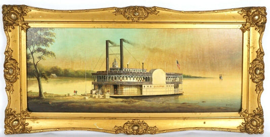 Sidewheel Miss. Steamboat Eclipse Painting By Brian Coole (1939-)