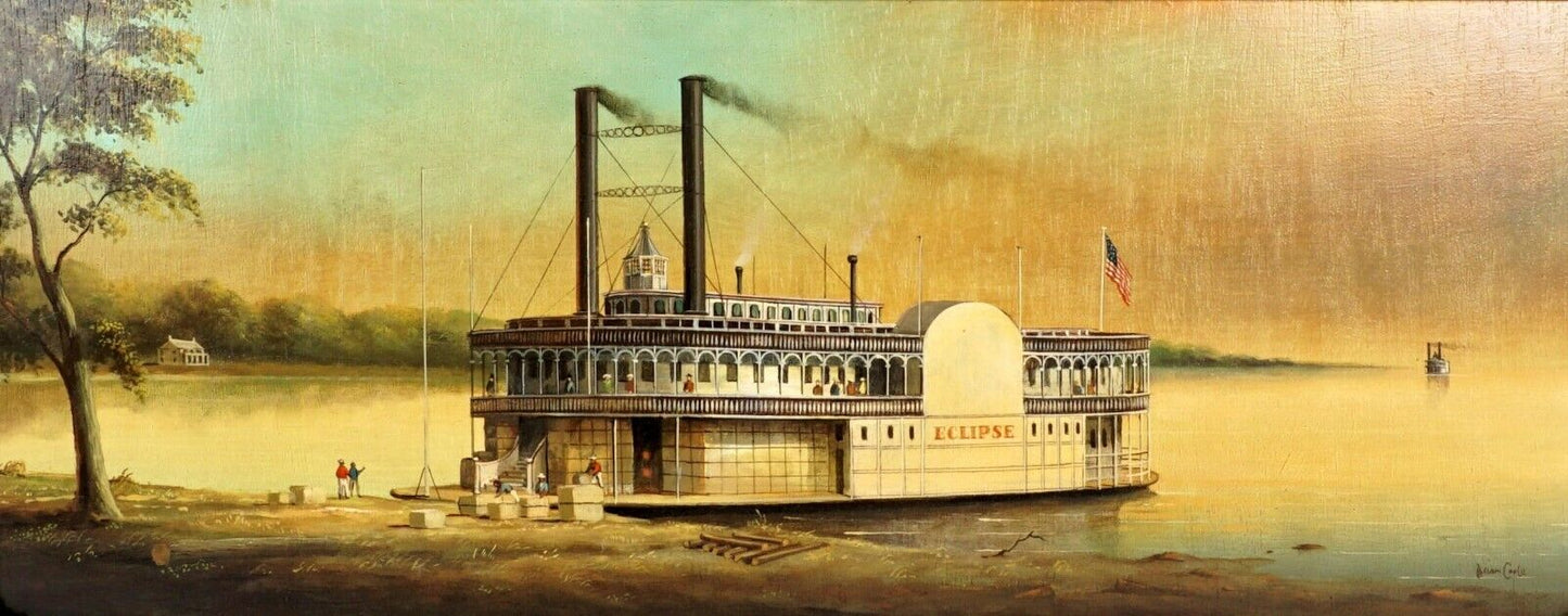 Sidewheel Miss. Steamboat Eclipse Painting By Brian Coole (1939-)