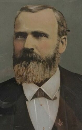 US 20th President James A. Garfield 19th Century Oil on metal painting. Unsigned