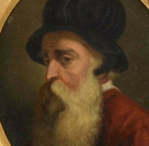 Painting of Benvenuto Cellini by Leopoldo Dumini (Italian 1825 - 1908) Oil on Wood