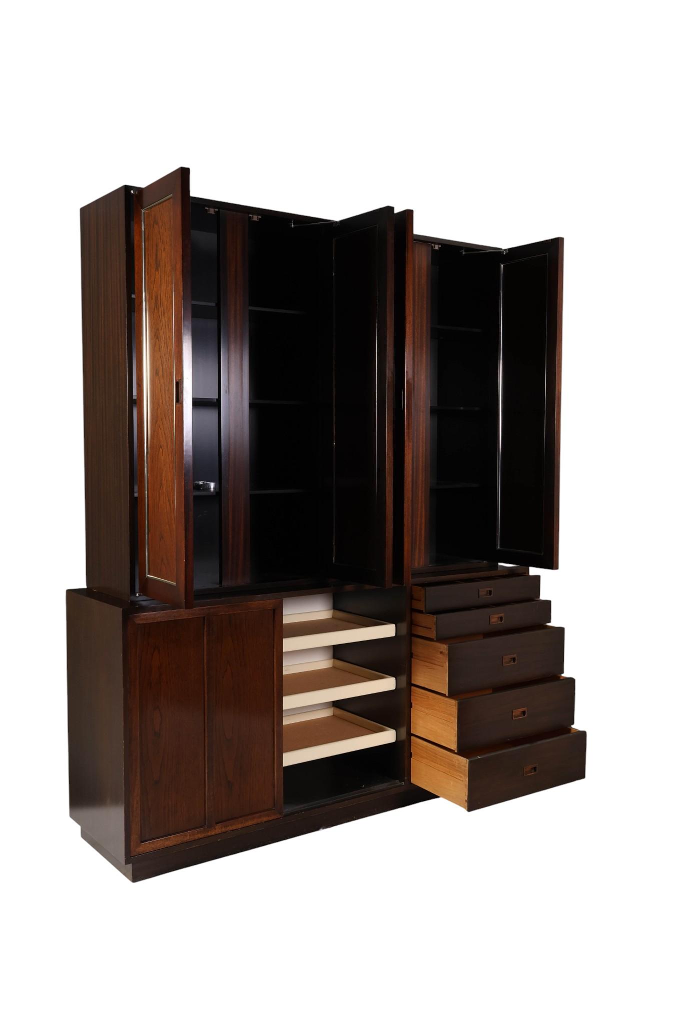 Mid Century Modern Harvey Probber 1922-2003 Two Part Luxury Apparel Cabinet