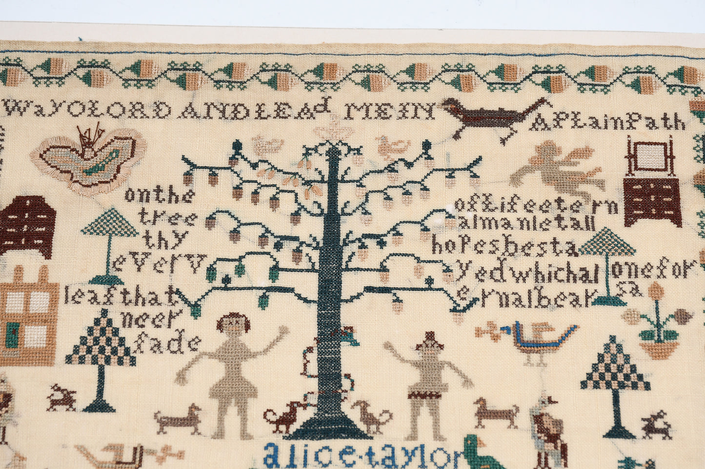 Americana 1861 ADAM AND EVE SAMPLER BY ALICE TAYLOR